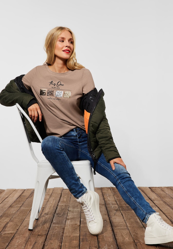 Street One Damen Longsleeve buff sand melange bequem online kaufen bei