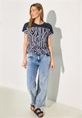 Burn-Out Print T-Shirt universal blue