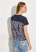 Burn-Out Print T-Shirt universal blue