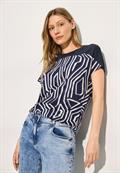 Burn-Out Print T-Shirt universal blue