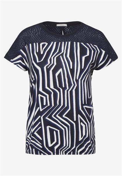 Burn-Out Print T-Shirt universal blue