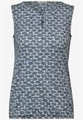 Burn-Out Print Top dark petrol blue