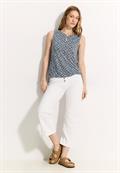 Burn-Out Print Top dark petrol blue
