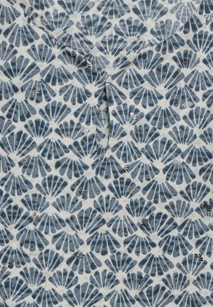 Burn-Out Print Top dark petrol blue