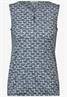 Burn-Out Print Top dark petrol blue