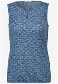 Burn-Out Print Top easy blue