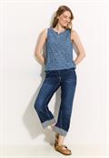 Burn-Out Print Top easy blue