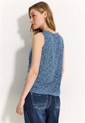 Burn-Out Print Top easy blue