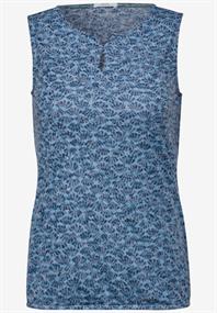 Burn-Out Print Top easy blue
