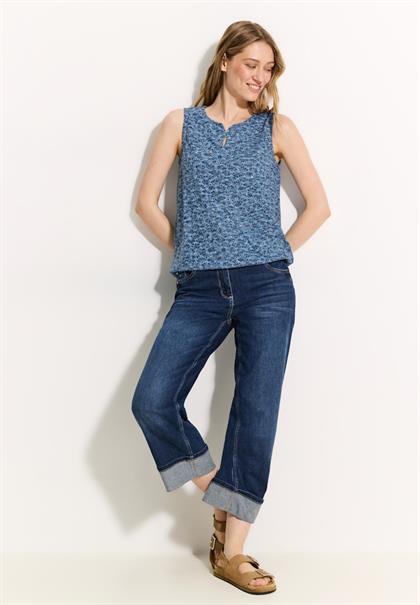 Burn-Out Print Top easy blue