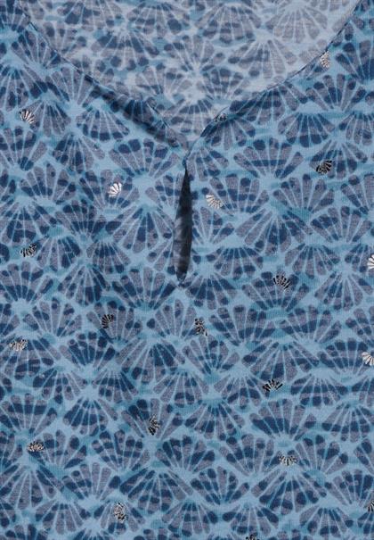 Burn-Out Print Top easy blue