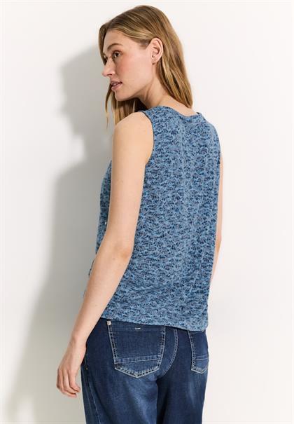 Burn-Out Print Top easy blue