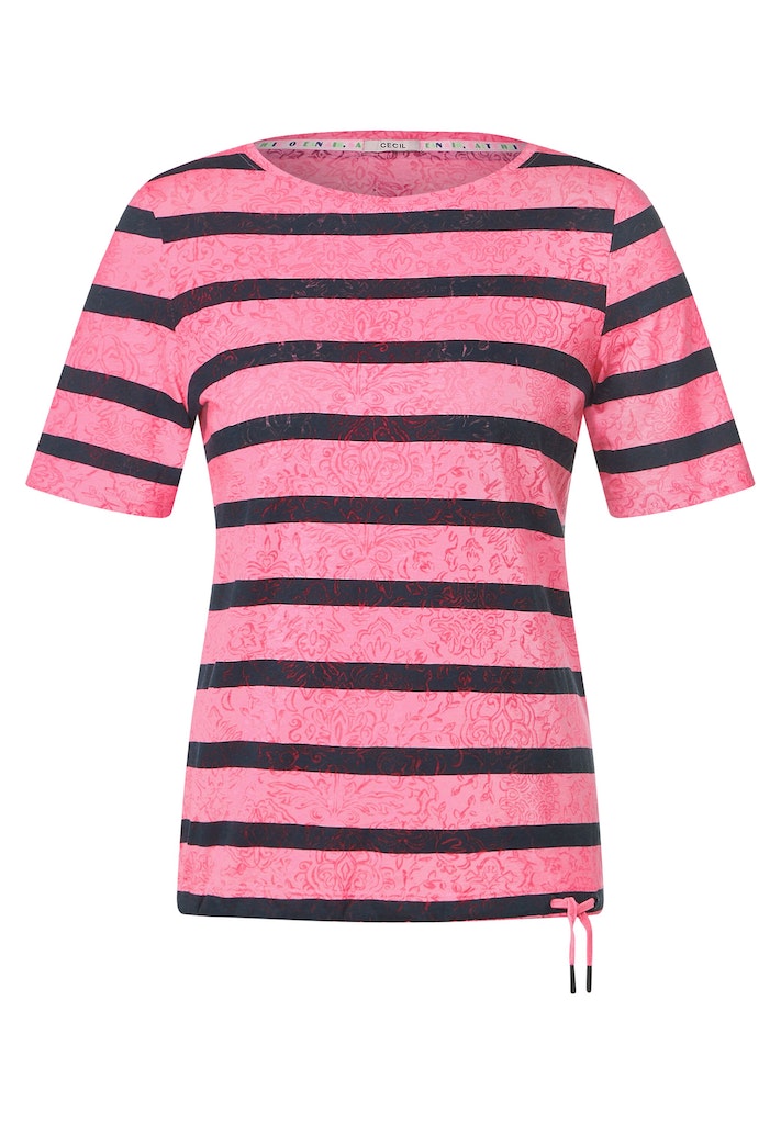 Cecil Damen T-Shirt Burn Out Streifenshirt burn out soft pink bequem online  kaufen bei