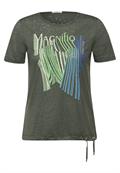 Burn Out T-Shirt mit Print cool khaki
