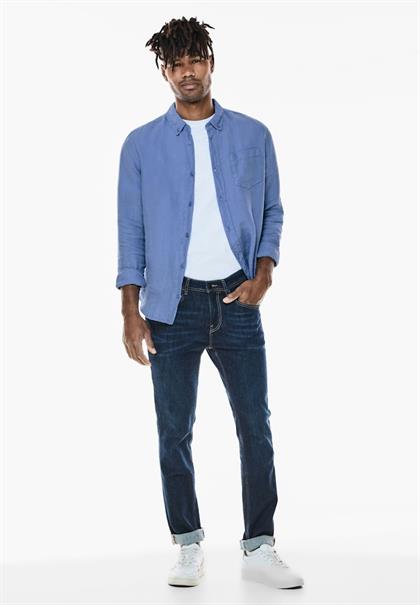 Button Down Leinenhemd sky blue