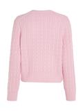 CABLE ALL OVER V-NK SWEATER iconic pink