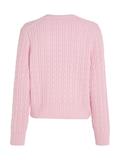 CABLE ALL OVER V-NK SWEATER iconic pink