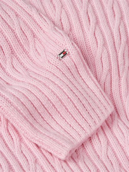 CABLE ALL OVER V-NK SWEATER iconic pink