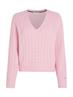 CABLE ALL OVER V-NK SWEATER iconic pink