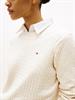 Cable Knit Crew Neck Jumper heather ivory petal