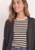 Cadigan mit V-Neck und Knopfleiste black coffee mel.
