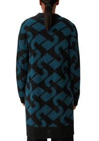 Cardigan aus Alpakamix mit Wolle petrol