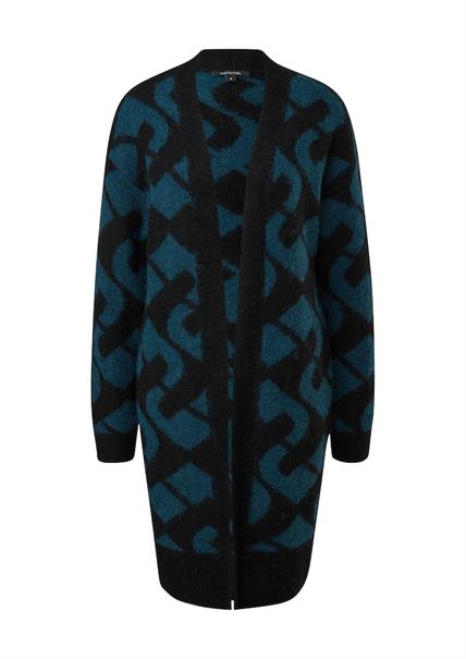 Cardigan aus Alpakamix mit Wolle petrol
