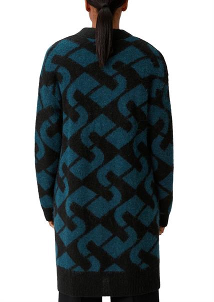 Cardigan aus Alpakamix mit Wolle petrol