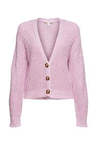 Cardigan aus Bändchengarn, Baumwoll-Mix pink