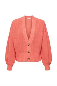 Cardigan aus Rippstrick coral