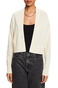 Cardigan in offenem Design cream beige