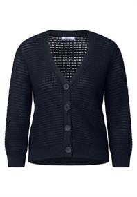 Cardigan mit Häkel-Struktur universal blue