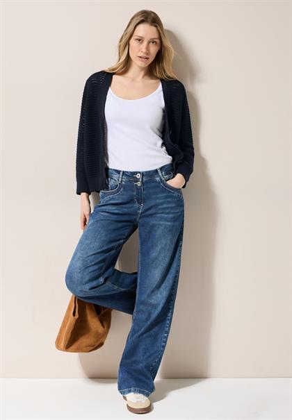 Cardigan mit Häkel-Struktur universal blue