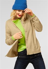 Cardigan mit Rippbündschen clear sand melange