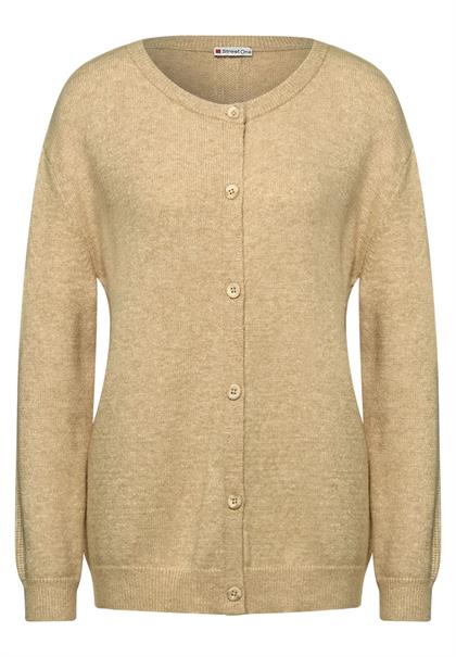 Cardigan mit Rippbündschen clear sand melange