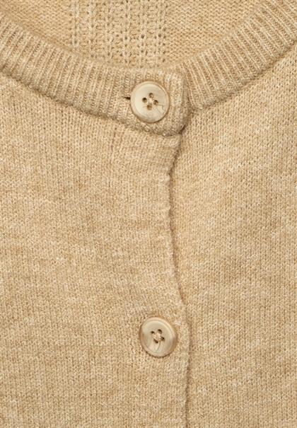 Cardigan mit Rippbündschen clear sand melange