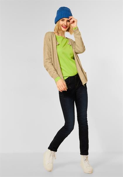 Cardigan mit Rippbündschen clear sand melange