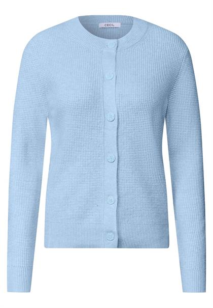 Cardigan mit Rundhals und Knopfleiste cosmopolitan blue melange