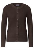 Cardigan mit Rundhals und Knopfleiste truffle brown