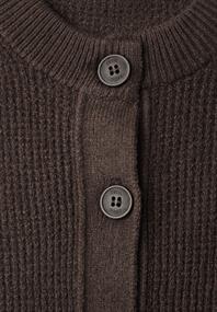 Cardigan mit Rundhals und Knopfleiste truffle brown
