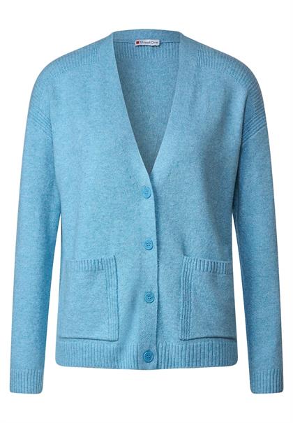 Cardigan mit Taschen light aquamarine blue mel.