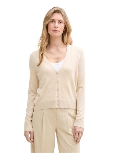 Cardigan mit V-Ausschnitt summer beige melange