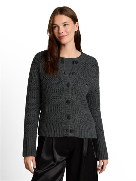 Cardigan mit Wollanteil dark olive melange
