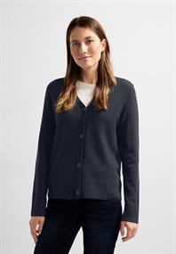 Cardigan mit Ziernähten night sky blue