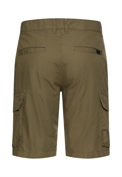 Cargoshorts aus reiner Baumwolle deep olive, minimal