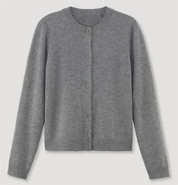 CARLA Cardigan Rundhals silver mel.