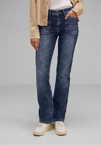 Casual Fit Bootcut Jeans dark blue washed