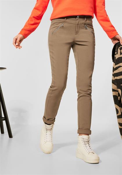 Casual Fit Hose mit Zipper nu sand
