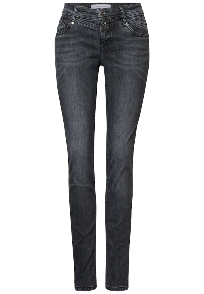 Street One Jeans Mid Waist Slim Dark Steel