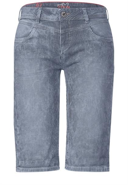 Casual Fit Jeansbermuda washed indigo stripes